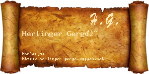 Herlinger Gergő névjegykártya